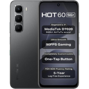 هاتف محمول Hot 60 بشريحتين 5G بسعة 128 جيجابايت/6 جيجابايت -  اسود