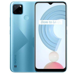 موبايل ريلمي C21Y ثنائي الشريحة 64 جيجابايت، 4 جيجابايت رام، 4G LTE، باللون الأزرق المتقاطع