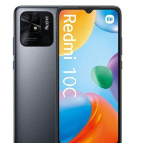 هاتف شاومي ريدمي 10C ثنائي الشريحة، سعة 128 جيجابايت، 4 جيجابايت RAM، 4G LTE - رمادي جرافيت